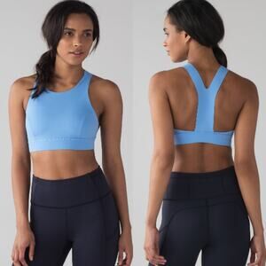 Lululemon Women's Fast & Free Sports Bra Nulux 4 Aero Blue Activewear